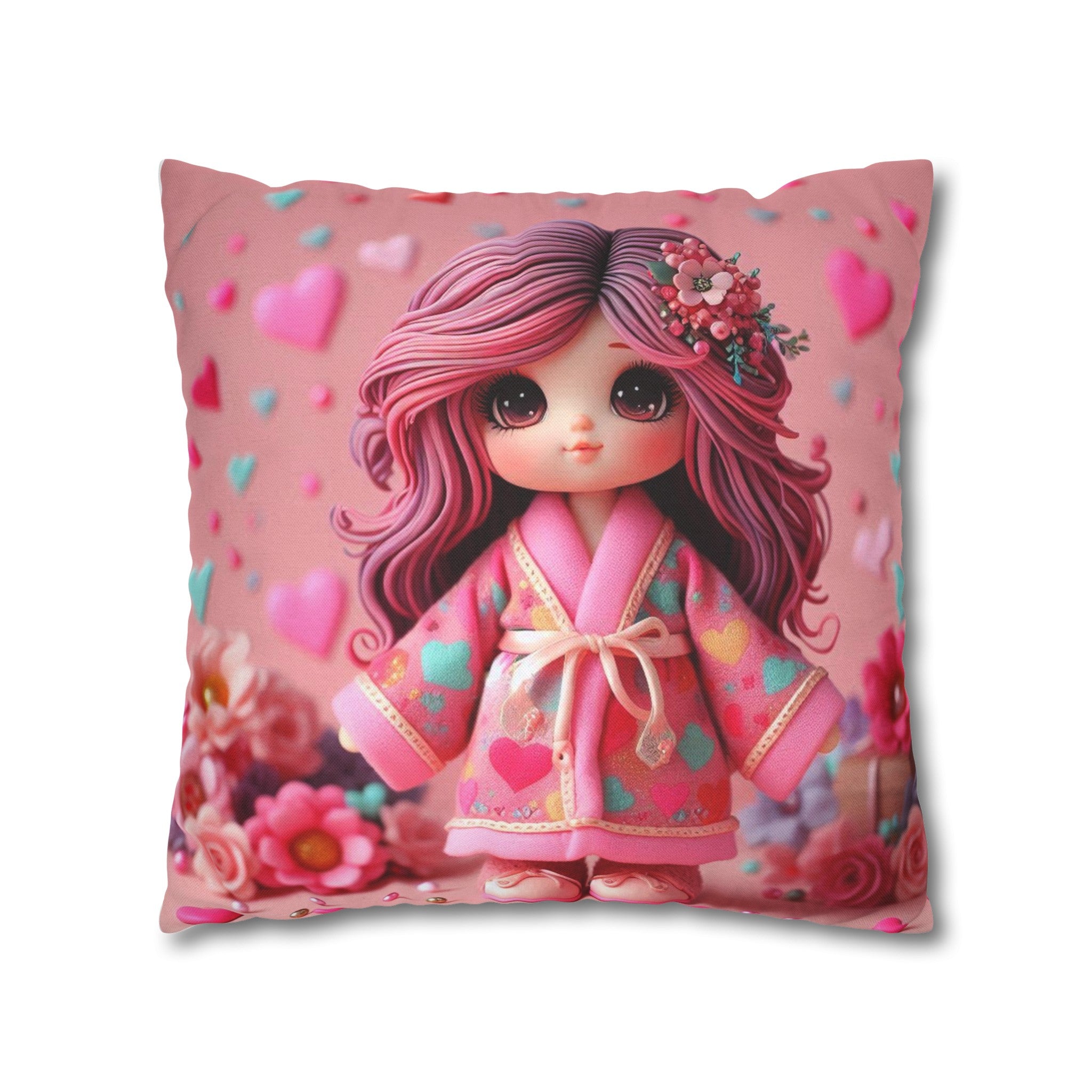 Spun Polyester Square Pillowcase