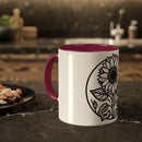 "White Sunflower" Colorful Mugs, 11oz
