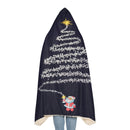 Fireworks Christmas Tree Pattern Hooded Snuggle Blanket