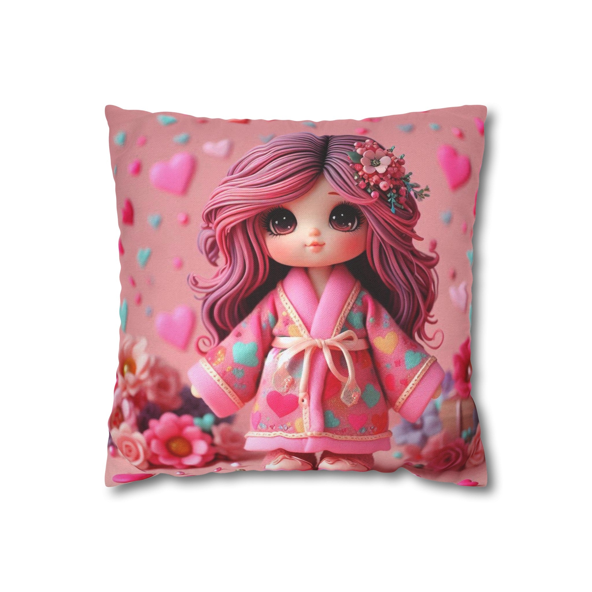 Spun Polyester Square Pillowcase