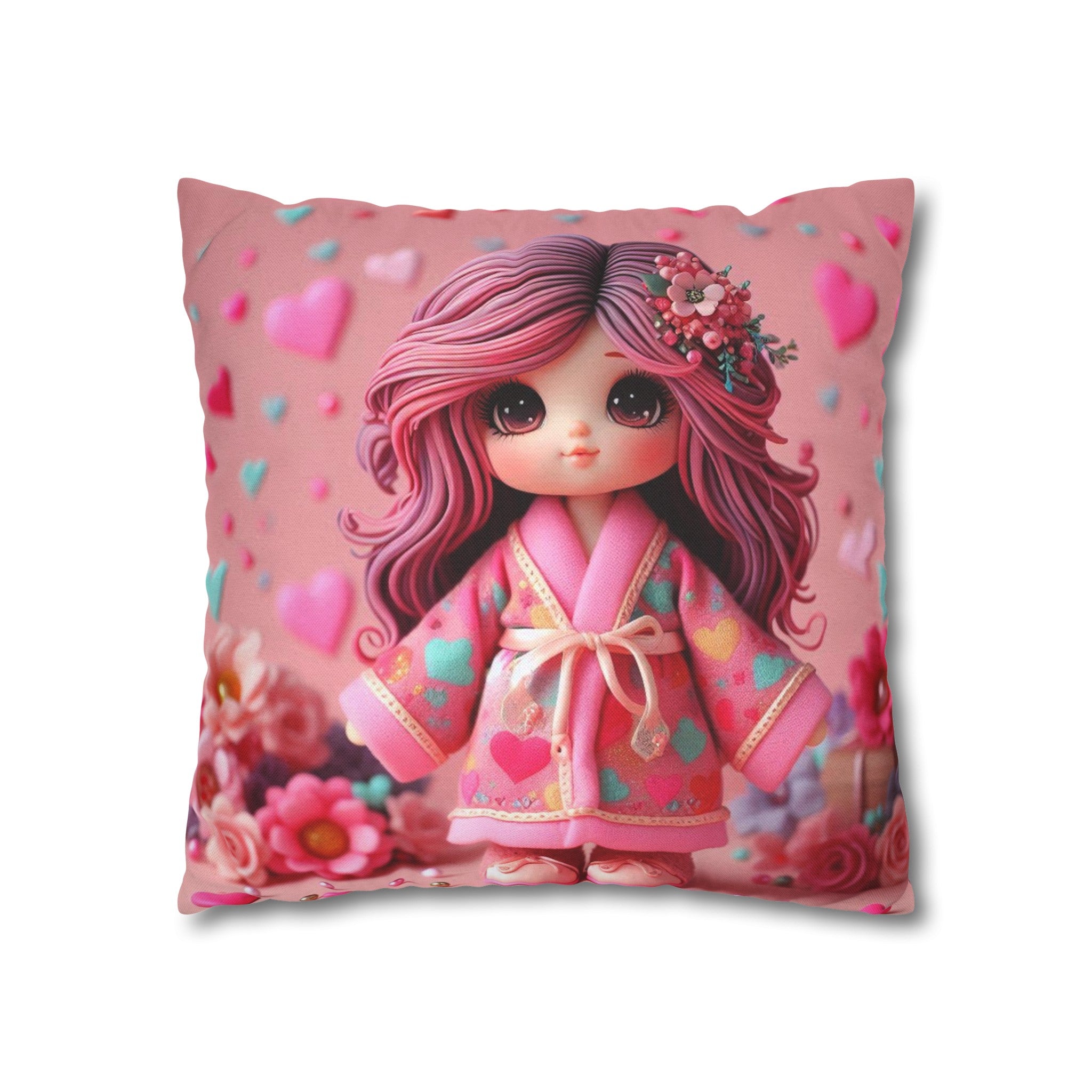 Spun Polyester Square Pillowcase