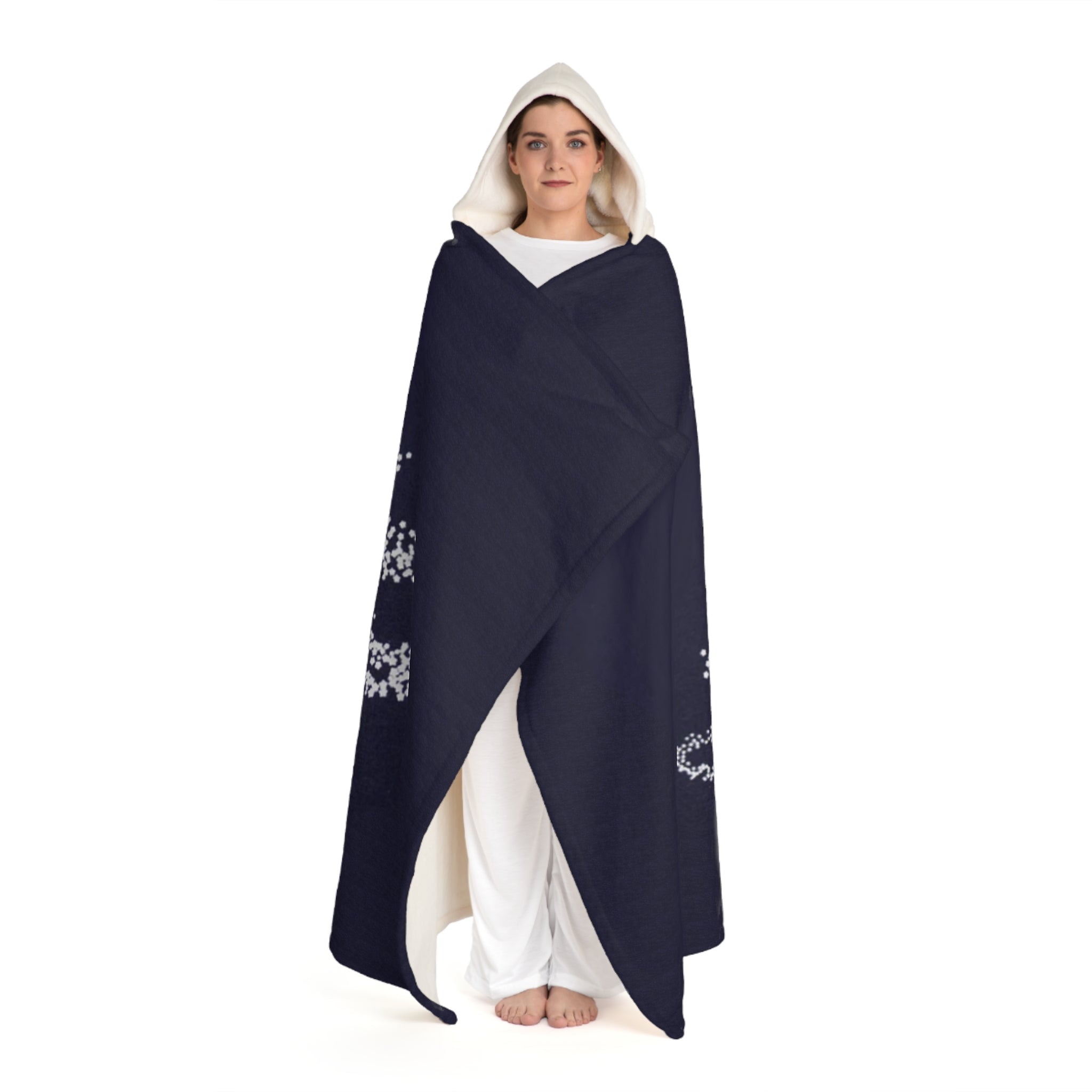 Fireworks Christmas Tree Pattern Hooded Sherpa Fleece Blanket