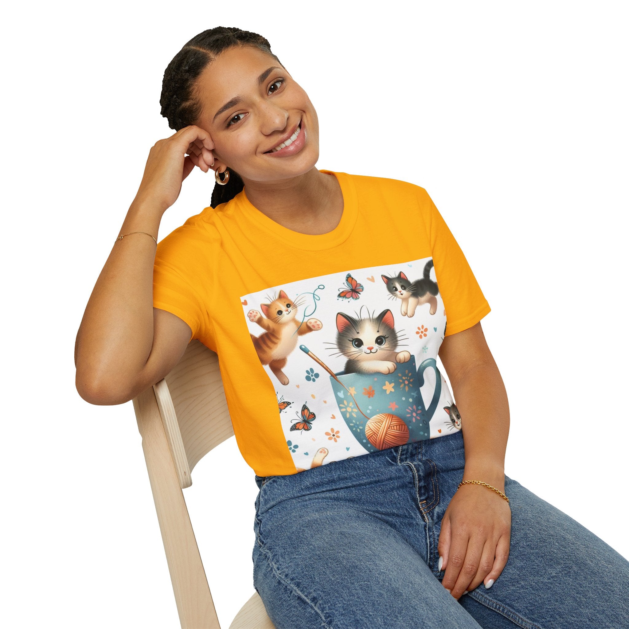 Purr-fect Comfort for Cat Lovers: Unisex Soft-Style T-Shirt