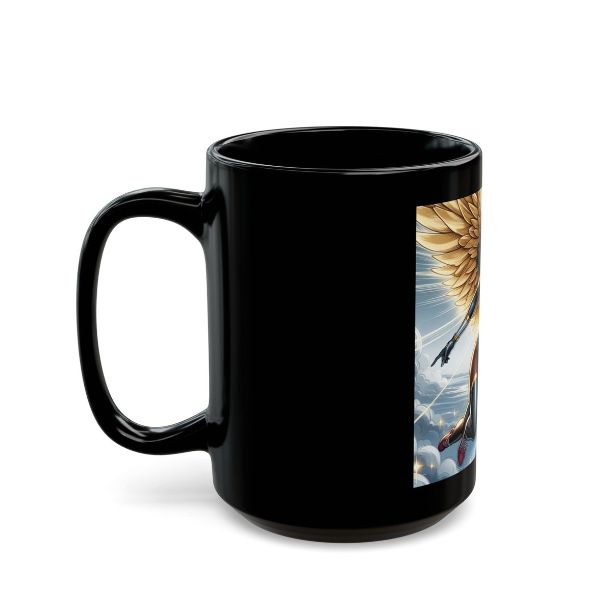 Aurora Ebony Superhero Black Mug (11oz, 15oz)