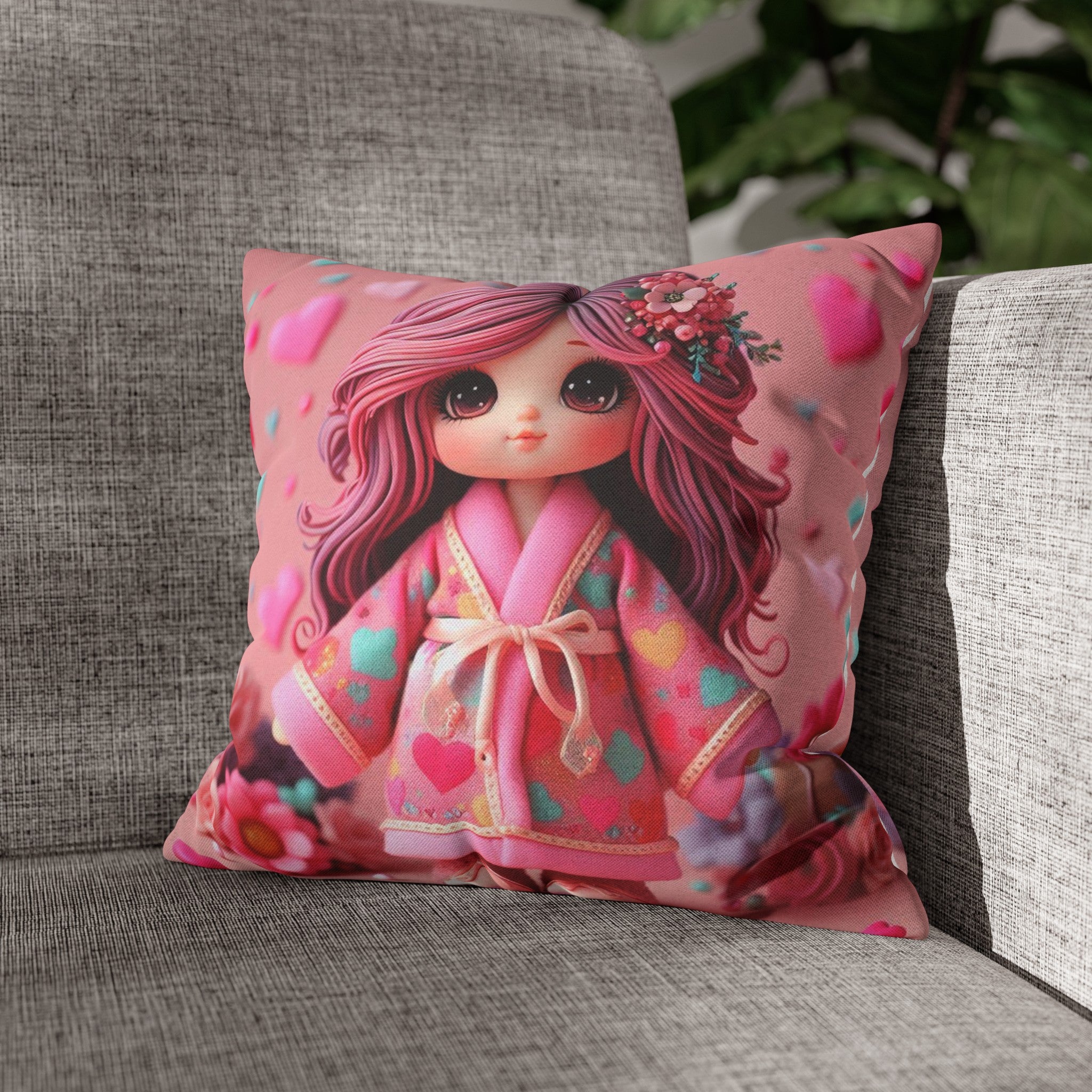 Spun Polyester Square Pillowcase