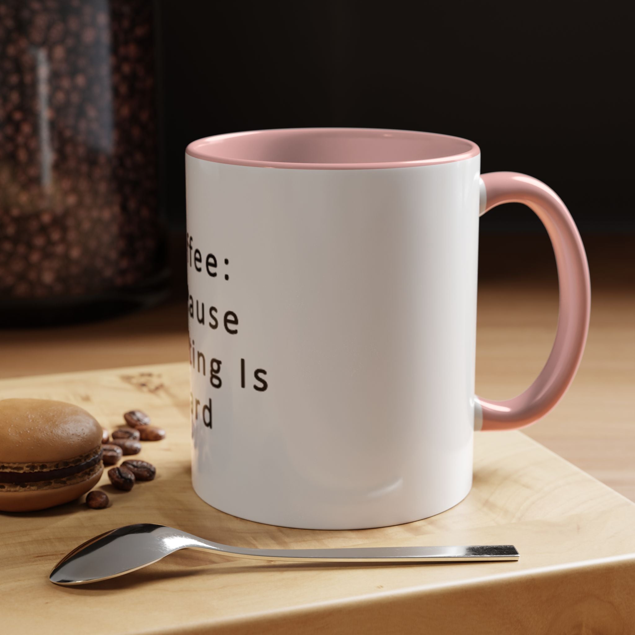 "Coffee: Because Adulting Is Hard" Accent Coffee Mug (11, 15oz)