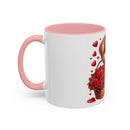 "Puppy and Roses" Accent Coffee Mug (11, 15oz)