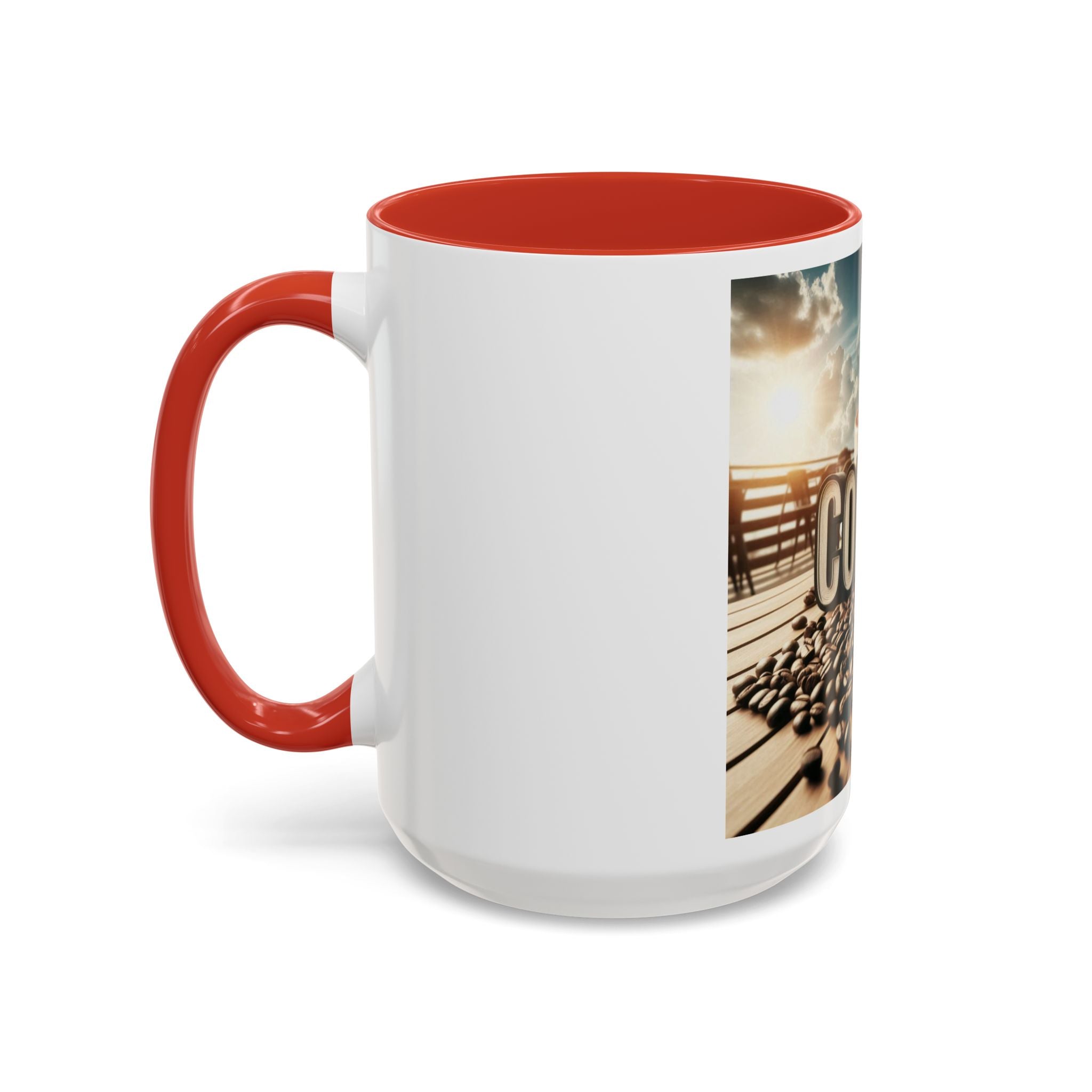 Coffee Beans Accent Coffee Mug (11, 15oz)