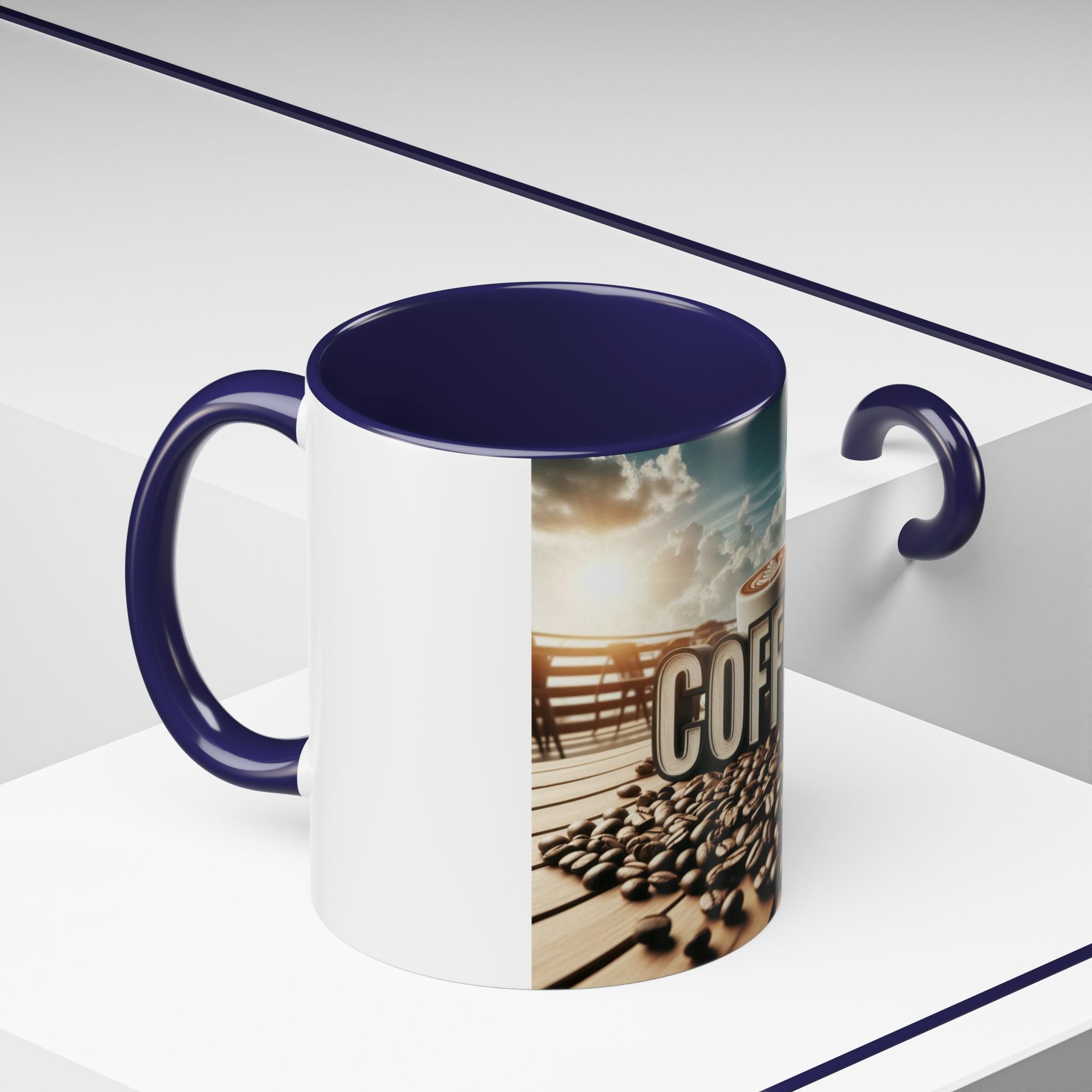Coffee Beans Accent Coffee Mug (11, 15oz)