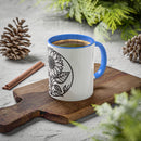 "White Sunflower" Colorful Mugs, 11oz