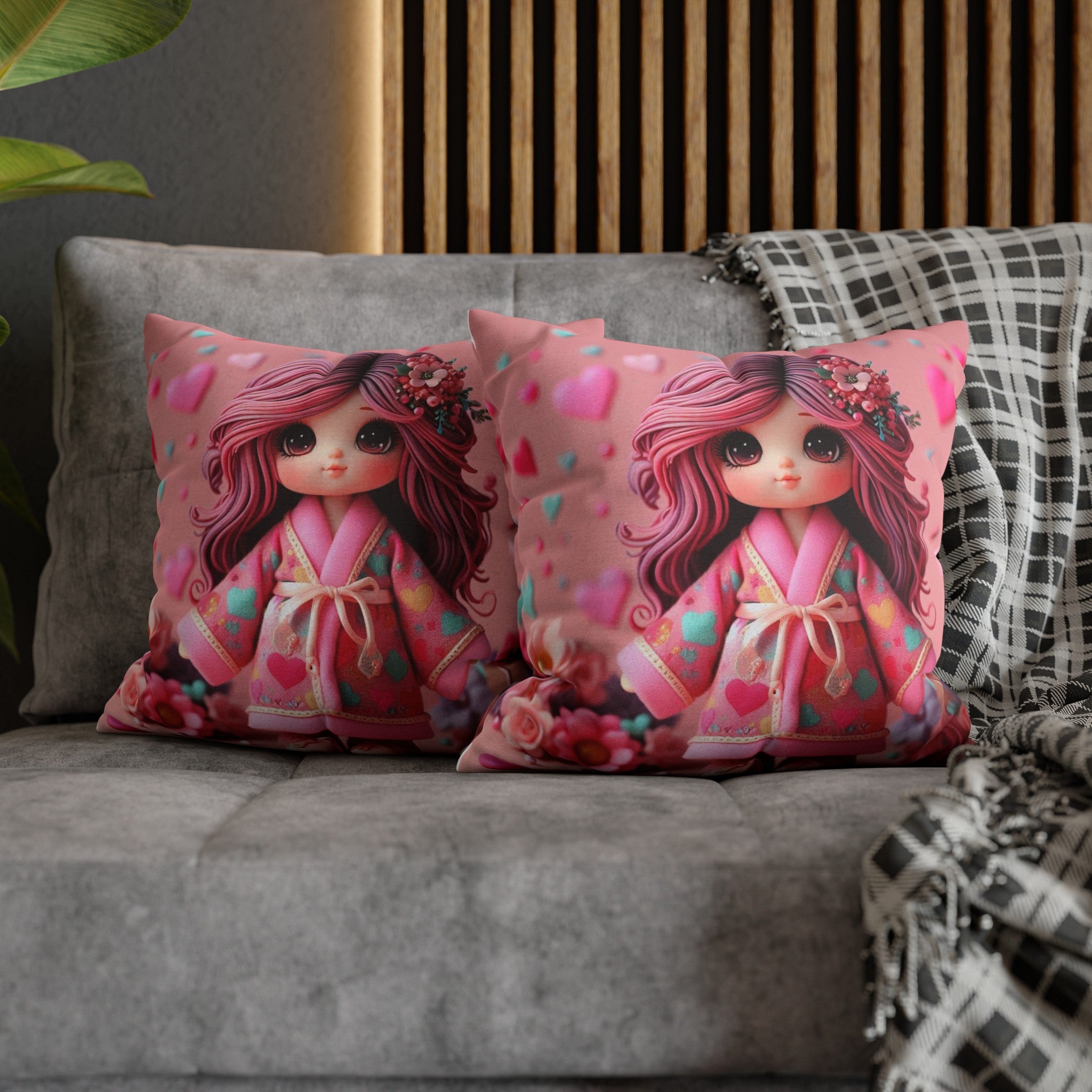 Spun Polyester Square Pillowcase