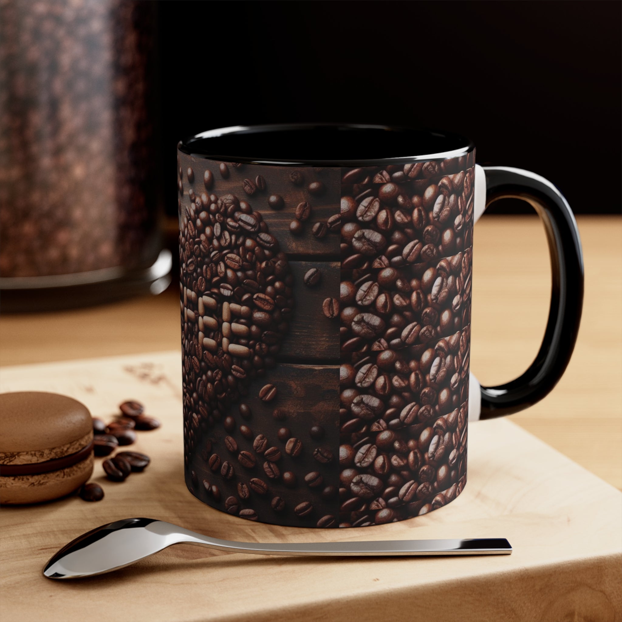 Coffee Bean Heart Accent Mugs