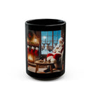 "Relaxed Santa" Black Mug