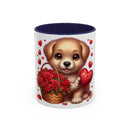 "Puppy and Roses" Accent Coffee Mug (11, 15oz)