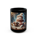 Snowman Black Mug (11oz, 15oz)