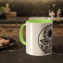 "White Sunflower" Colorful Mugs, 11oz