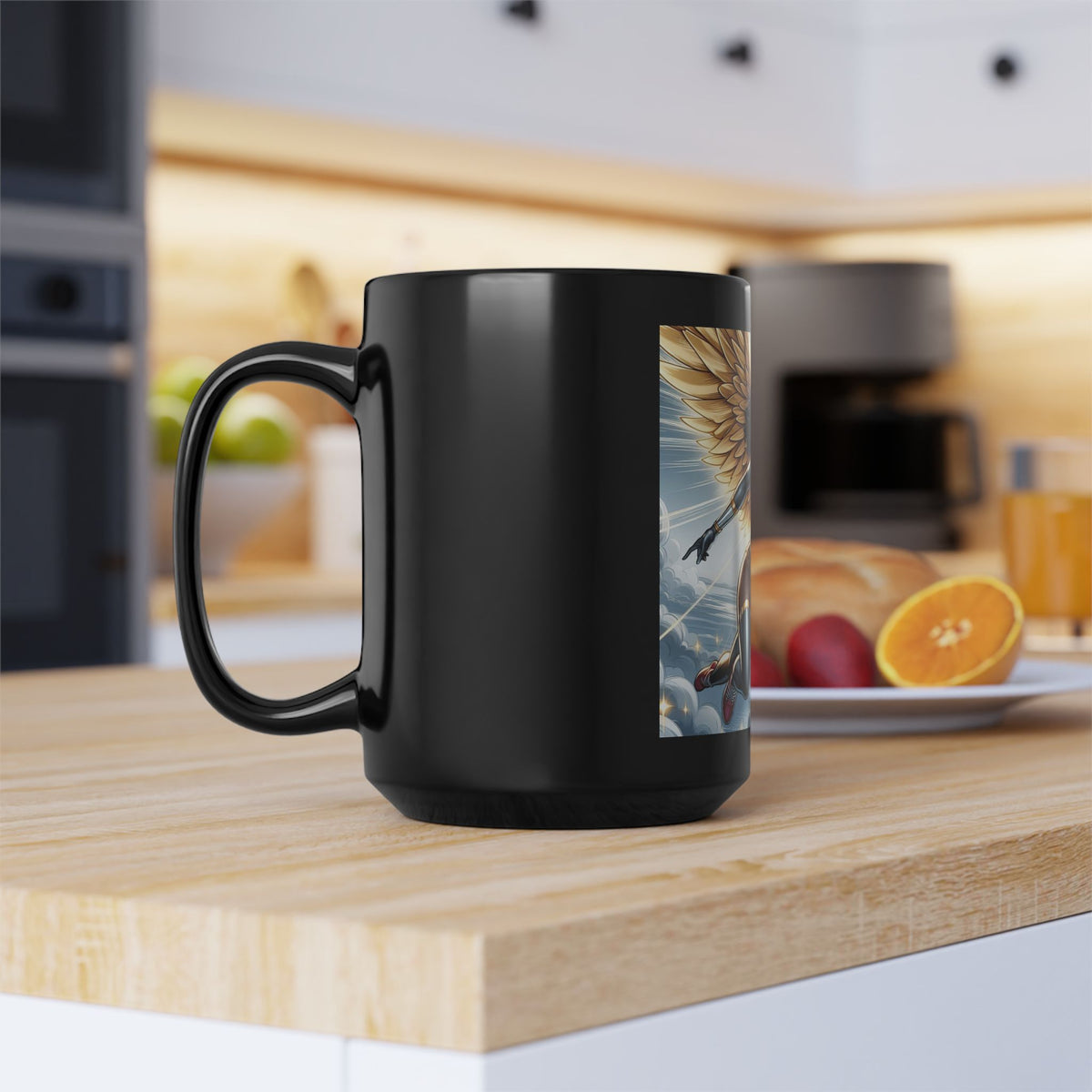 Aurora Ebony Superhero Black Mug (11oz, 15oz)