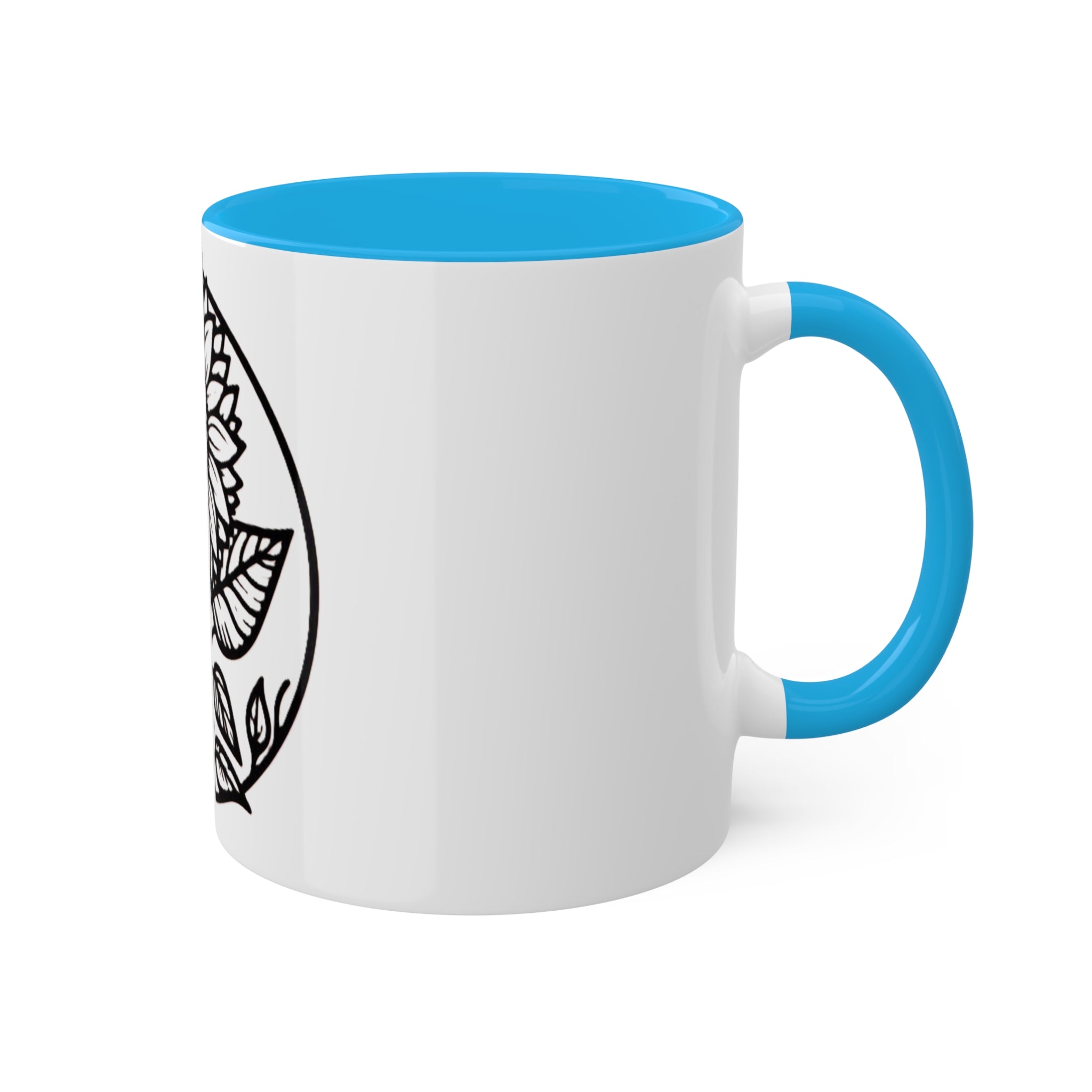 "White Sunflower" Colorful Mugs, 11oz