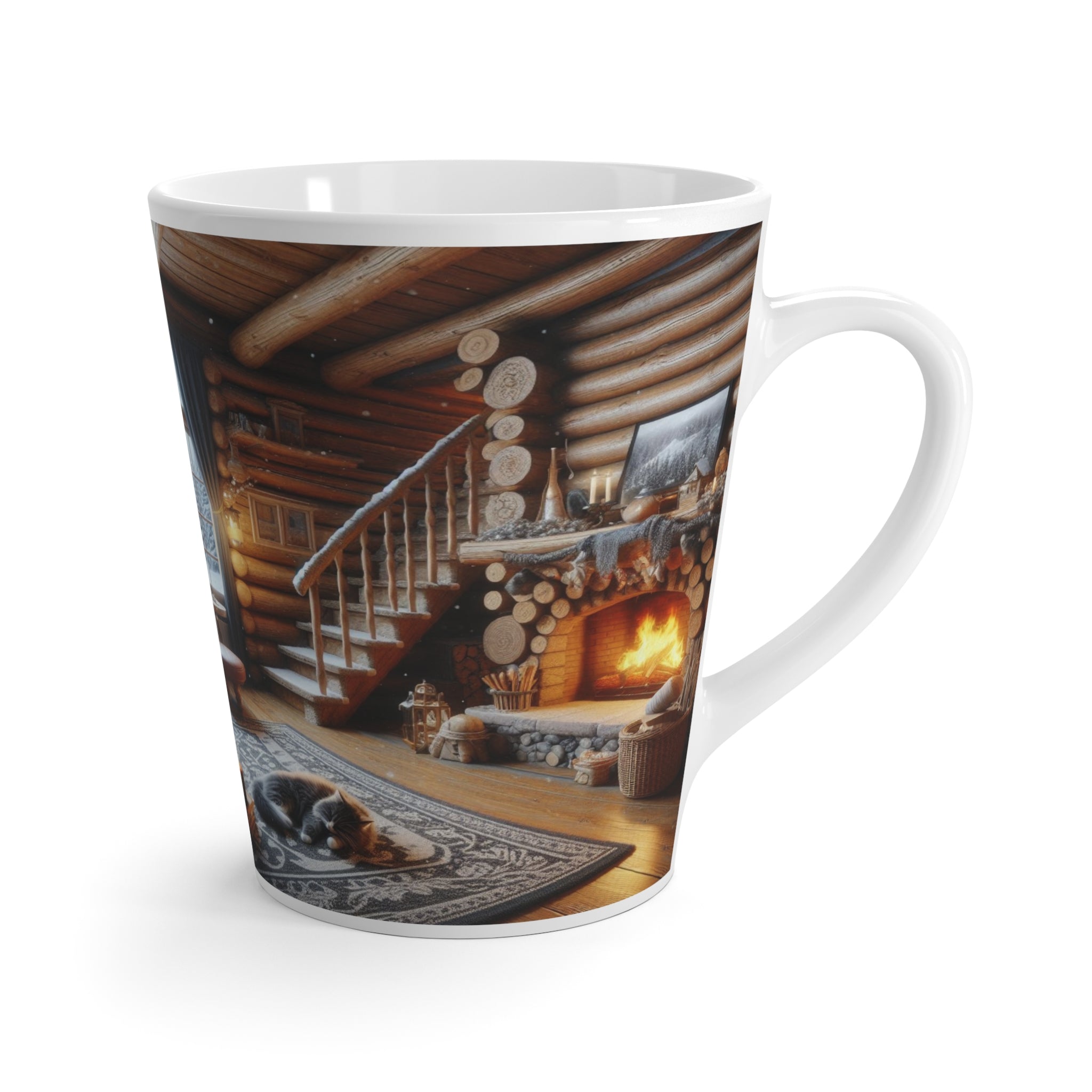 Log Cabin Latte Mug
