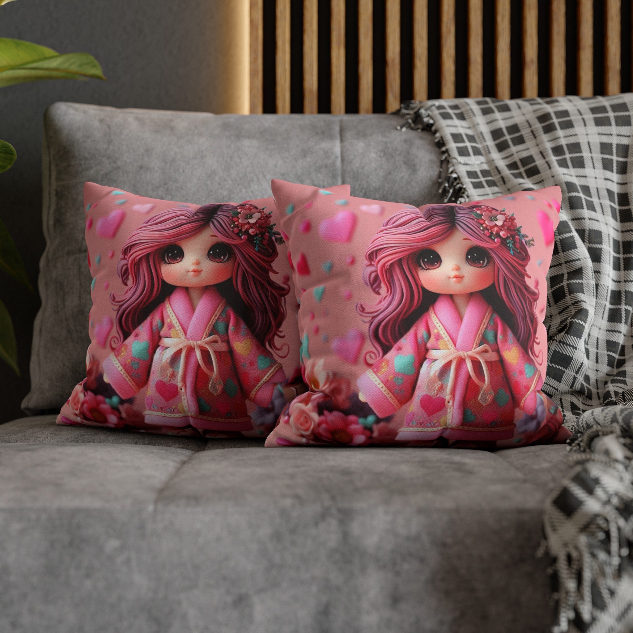 Spun Polyester Square Pillowcase