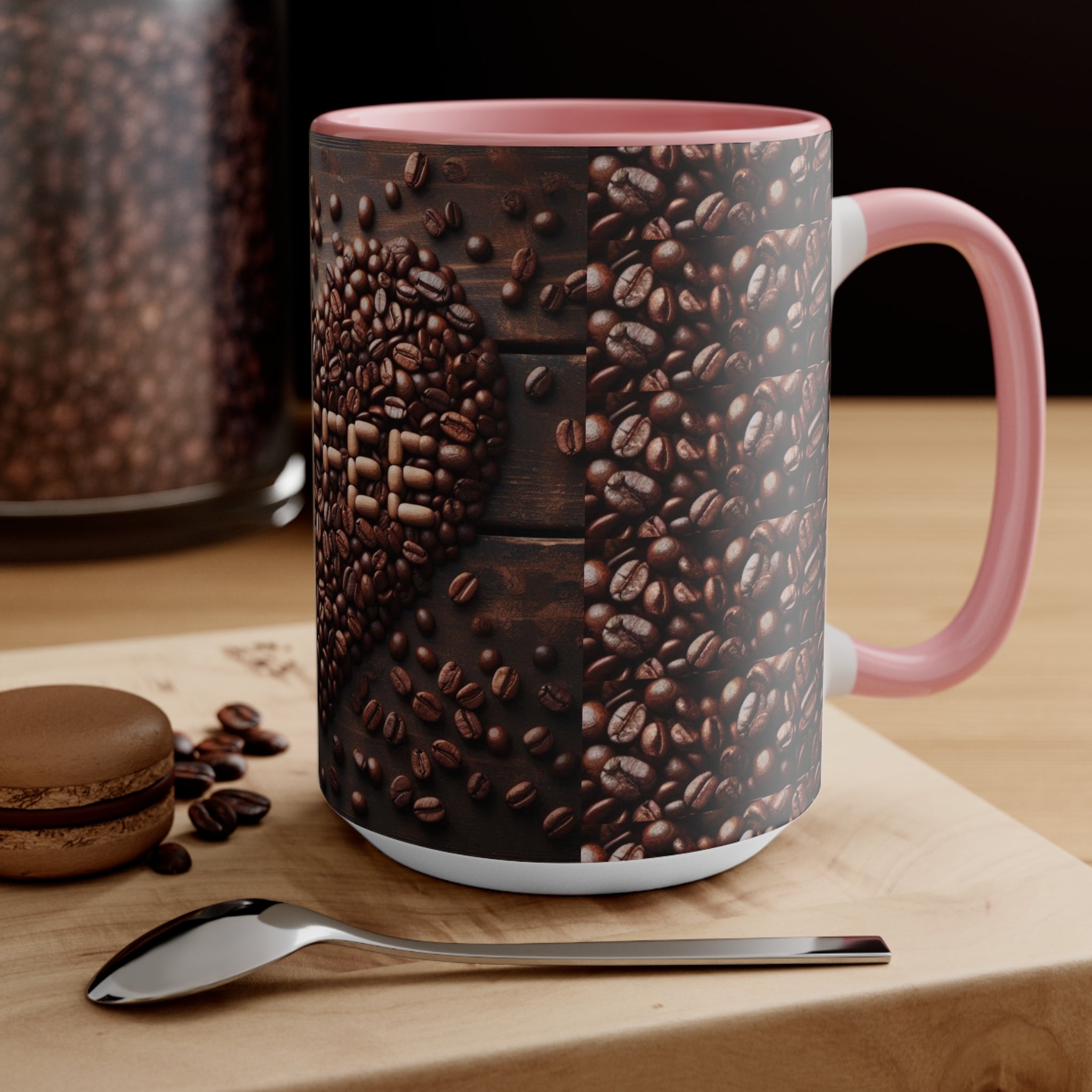 Coffee Bean Heart Accent Mugs