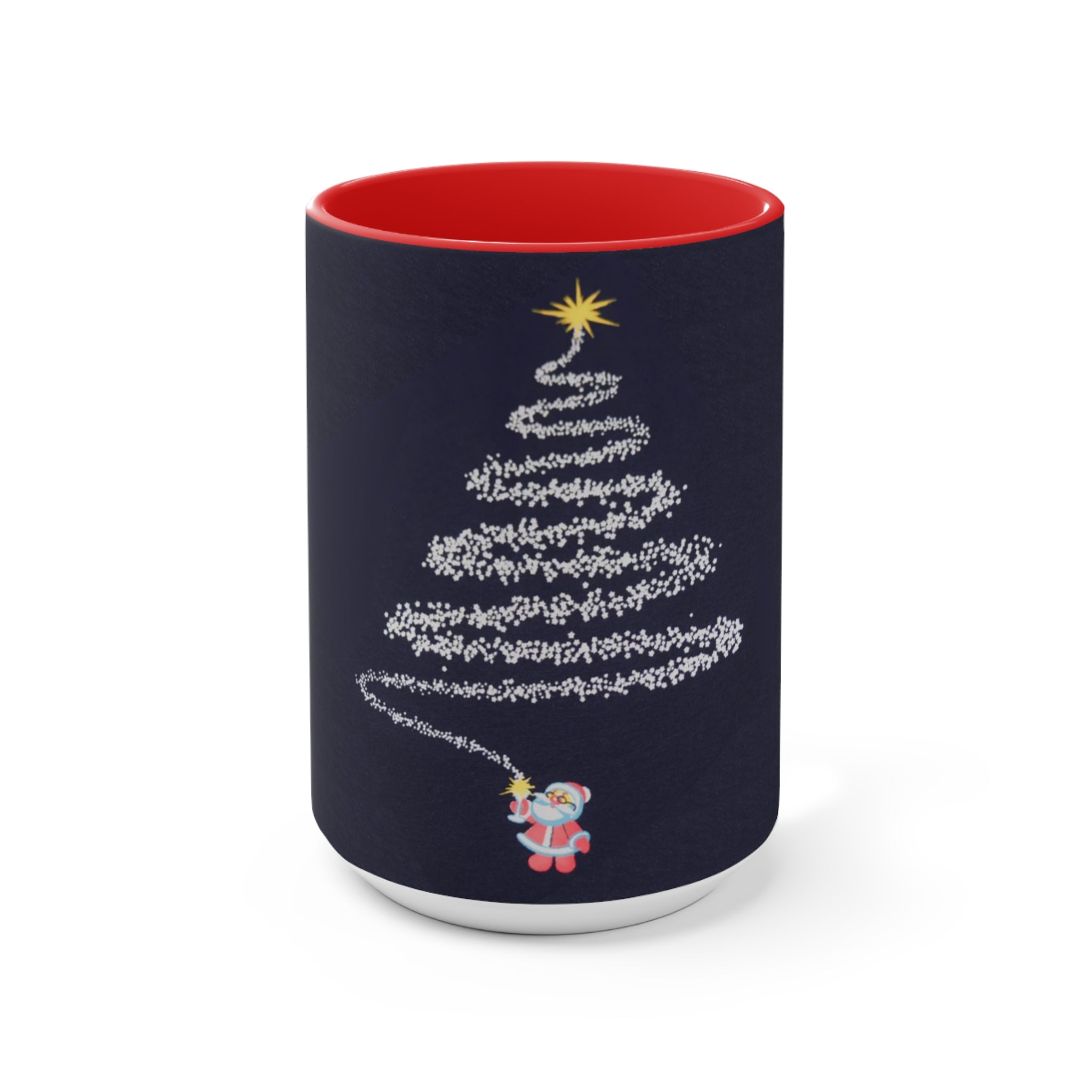 Fireworks Christmas Tree Accent Mugs