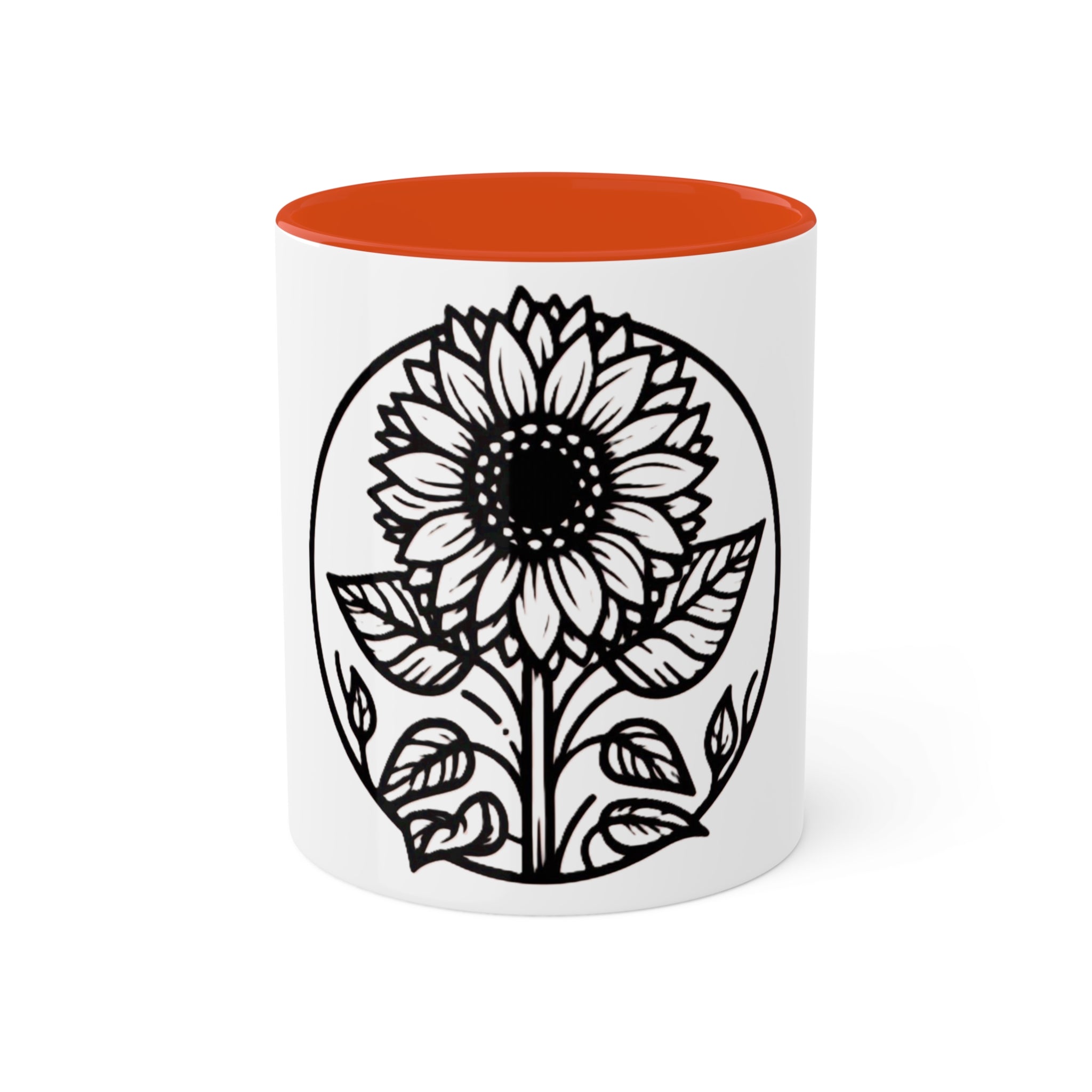 "White Sunflower" Colorful Mugs, 11oz
