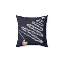 Fireworks Christmas Tree Pattern Spun Polyester Square Pillow