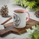 "White Sunflower" Colorful Mugs, 11oz