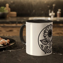 "White Sunflower" Colorful Mugs, 11oz