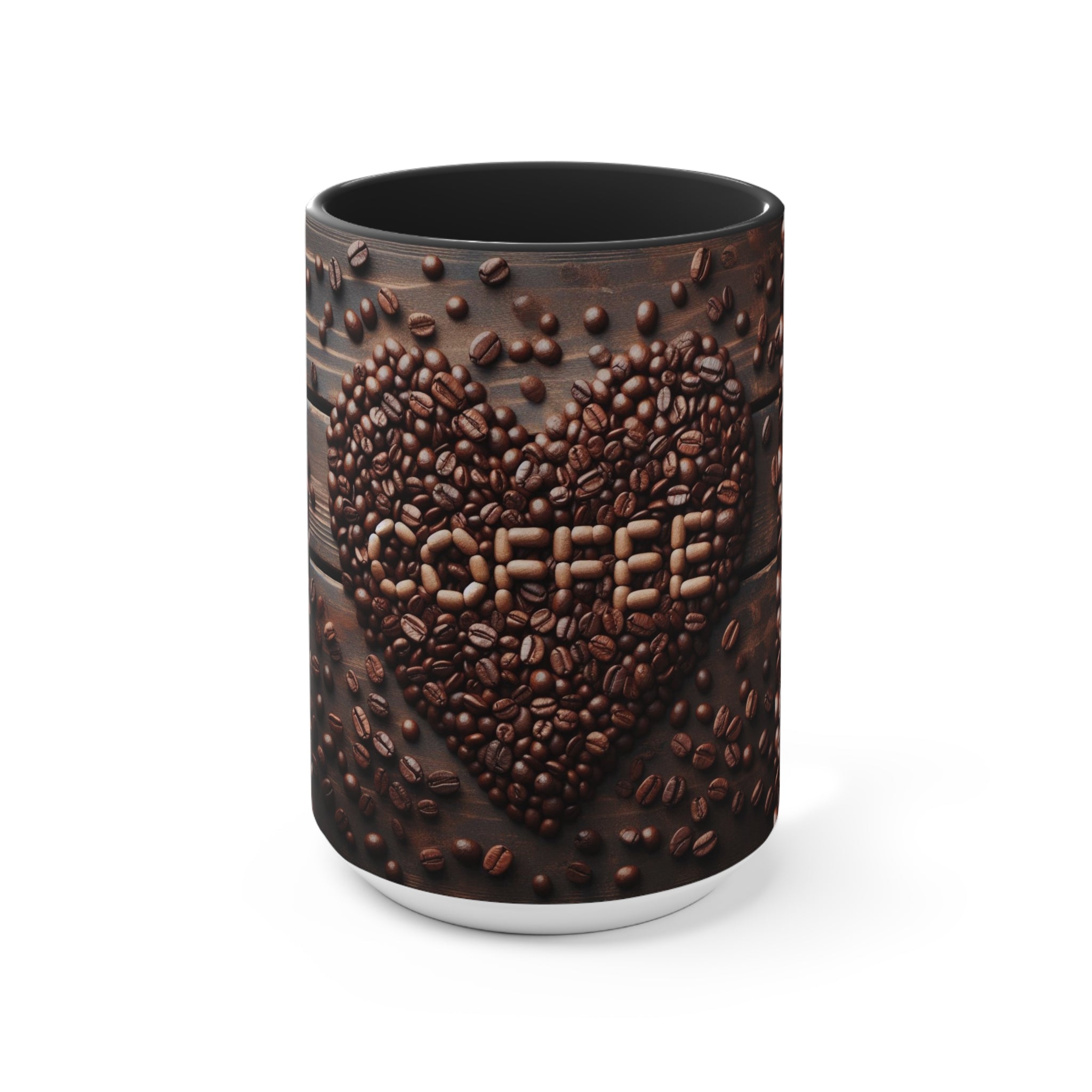 Coffee Bean Heart Accent Mugs