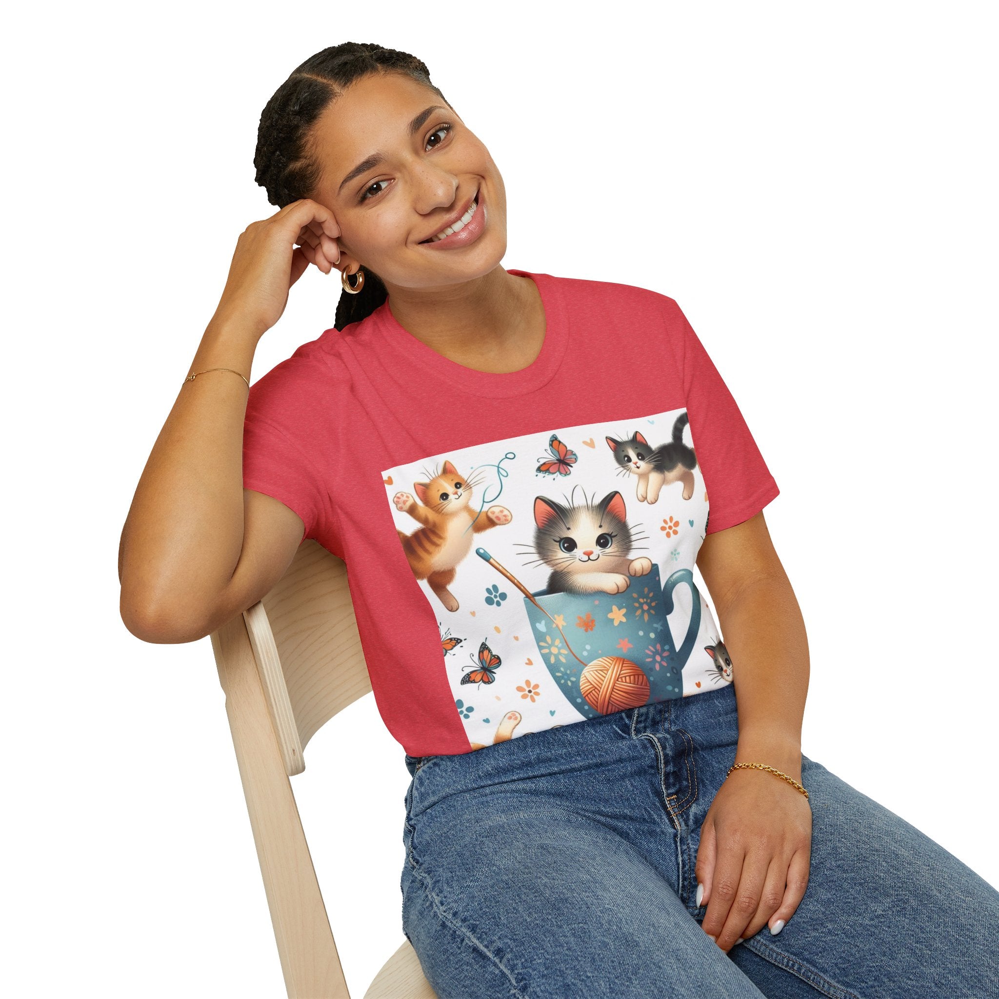 Purr-fect Comfort for Cat Lovers: Unisex Soft-Style T-Shirt