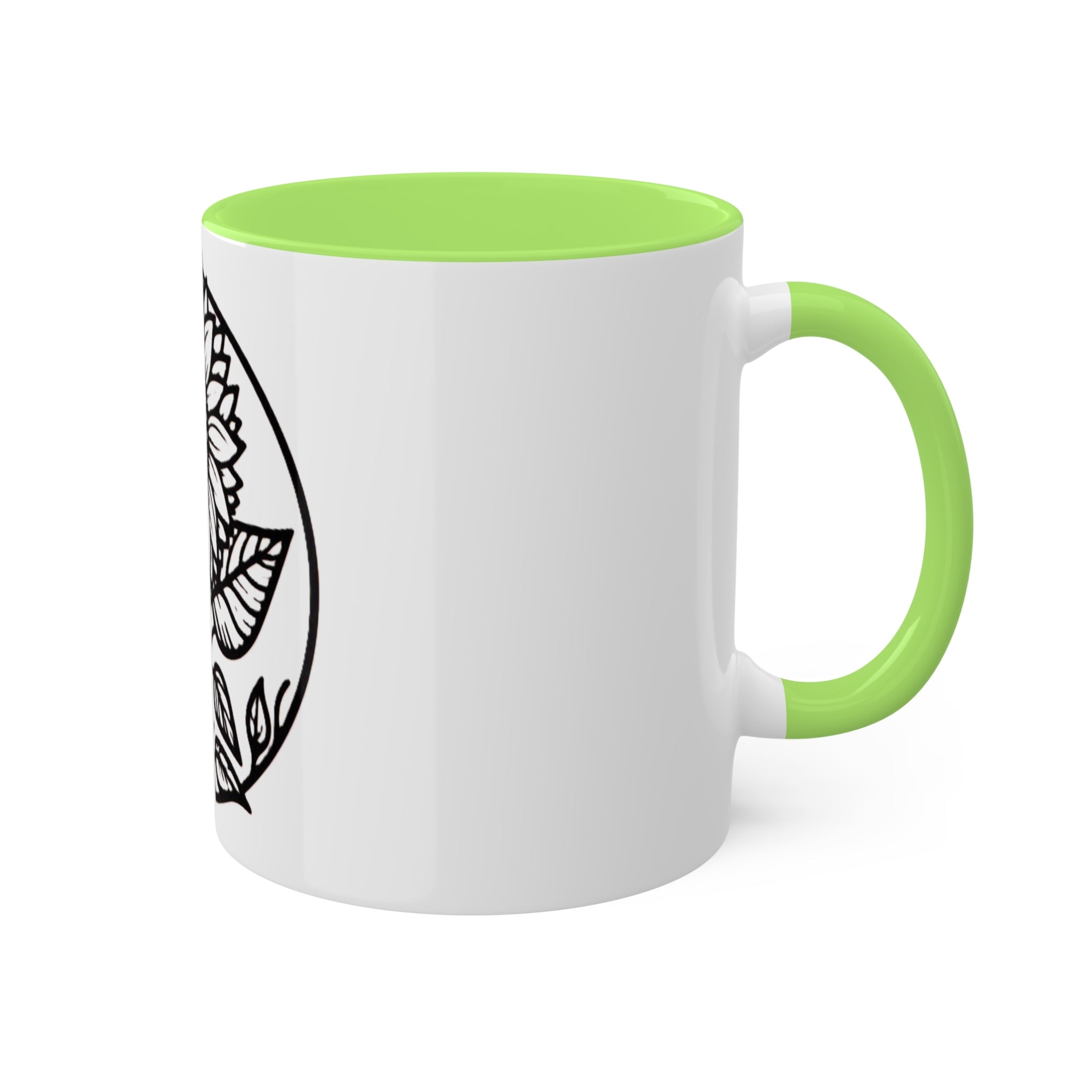 "White Sunflower" Colorful Mugs, 11oz