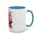 "Puppy and Roses" Accent Coffee Mug (11, 15oz)