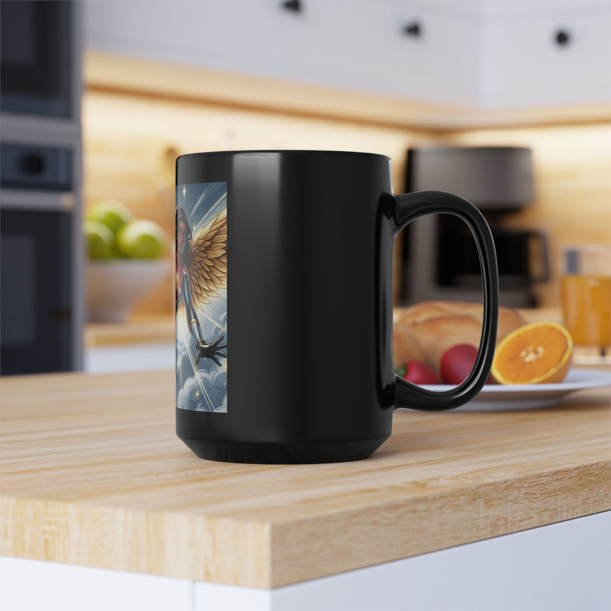 Aurora Ebony Superhero Black Mug (11oz, 15oz)