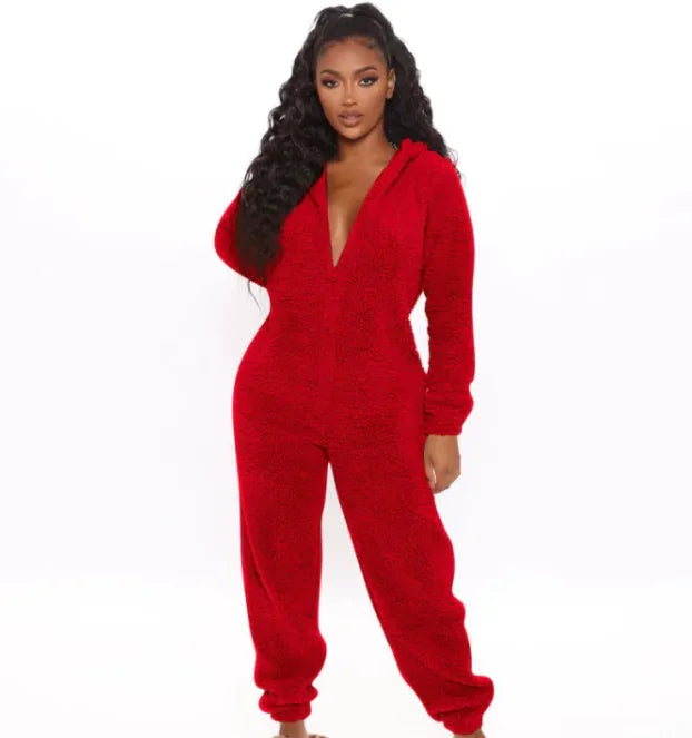 Plush One-Piece Pajamas