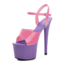 Women’s Modern Platform High Heels – 17cm Thin Heel Pole Dance Sandals, Sexy Mixed‑Color Summer Party & Wedding Shoes (Size 35–43)