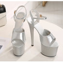 Women’s Modern Platform High Heels – 17cm Thin Heel Pole Dance Sandals, Sexy Mixed‑Color Summer Party & Wedding Shoes (Size 35–43)