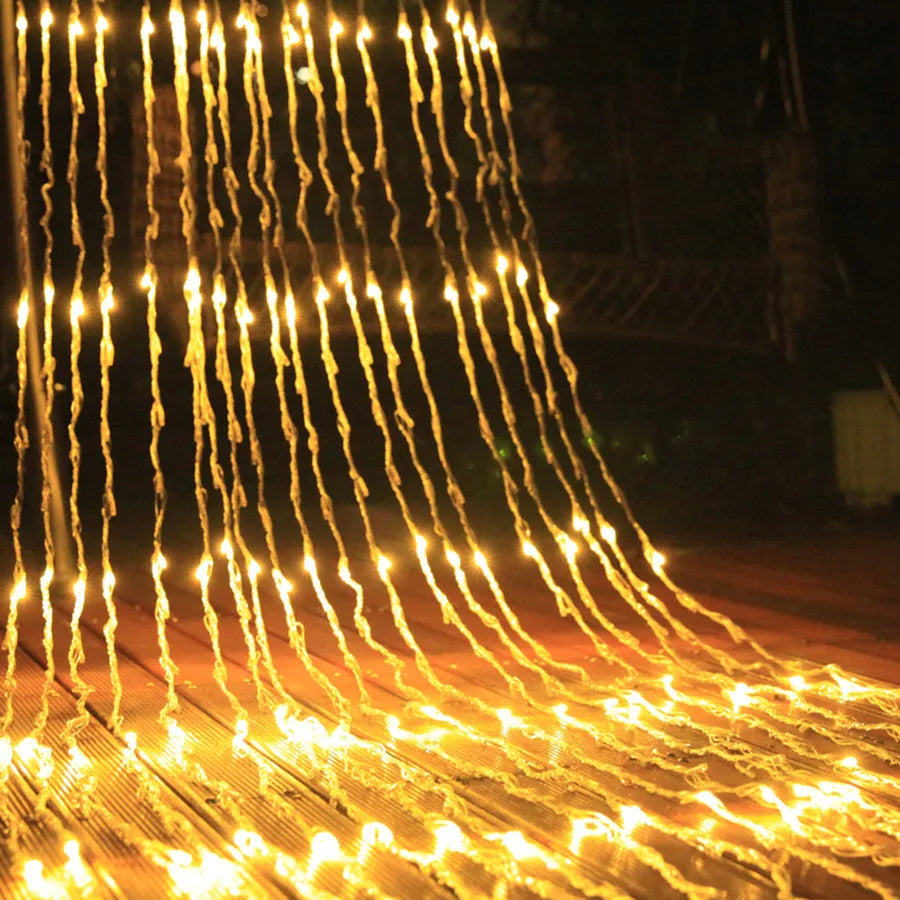 LED Meteor Shower Rain Waterfall Curtain Lights