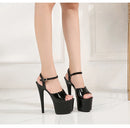 Women’s Modern Platform High Heels – 17cm Thin Heel Pole Dance Sandals, Sexy Mixed‑Color Summer Party & Wedding Shoes (Size 35–43)