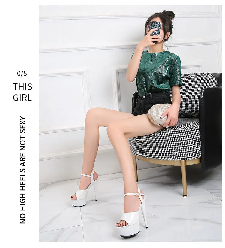 Modern Platform High Heels – 6.7" Stiletto Sandals for Pole Dance, Parties & Summer Fashion (US 4–10.5)