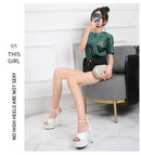 Women’s Modern Platform High Heels – 17cm Thin Heel Pole Dance Sandals, Sexy Mixed‑Color Summer Party & Wedding Shoes (Size 35–43)