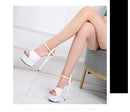 Women’s Modern Platform High Heels – 17cm Thin Heel Pole Dance Sandals, Sexy Mixed‑Color Summer Party & Wedding Shoes (Size 35–43)