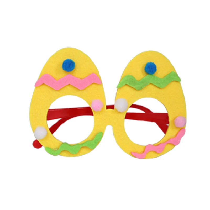 Easter Funny Glasses Props – Kids’ Cartoon Bunny & Eggshell Eyeglass Frames, Non‑Woven Fabric Easter Party Decorations & Gifts
