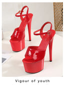 Women’s Modern Platform High Heels – 17cm Thin Heel Pole Dance Sandals, Sexy Mixed‑Color Summer Party & Wedding Shoes (Size 35–43)