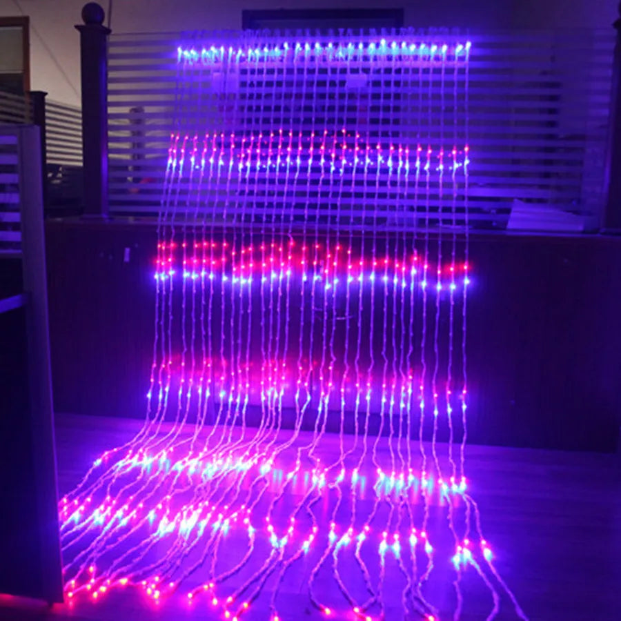 LED Meteor Shower Rain Waterfall Curtain Lights