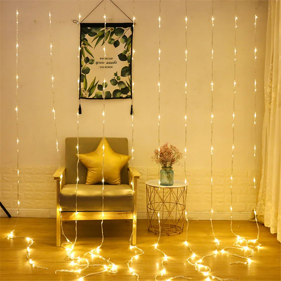 LED Meteor Shower Rain Waterfall Curtain Lights