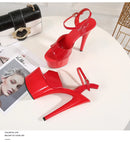 Women’s Modern Platform High Heels – 17cm Thin Heel Pole Dance Sandals, Sexy Mixed‑Color Summer Party & Wedding Shoes (Size 35–43)