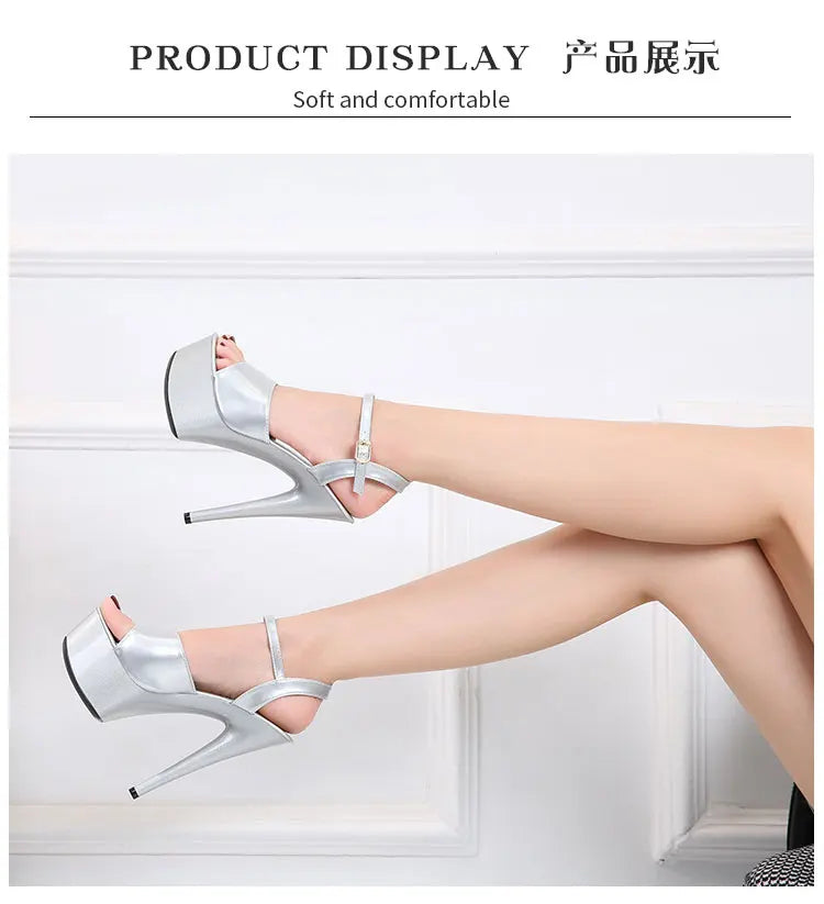 Modern Platform High Heels – 6.7" Stiletto Sandals for Pole Dance, Parties & Summer Fashion (US 4–10.5)