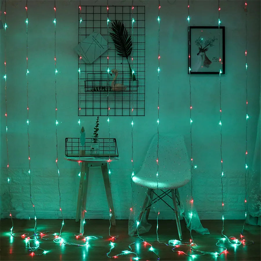 LED Meteor Shower Rain Waterfall Curtain Lights